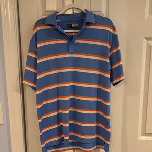 Callaway Blue and Orange Striped Men’s Golf Polo